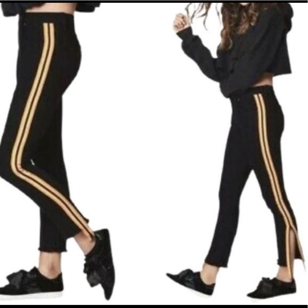 LF Carmar black jeans with orange zipper